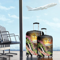 Hawaii Mokihana Mix Pikake Leis Mahalo 'Olelo Luggage Cover Black