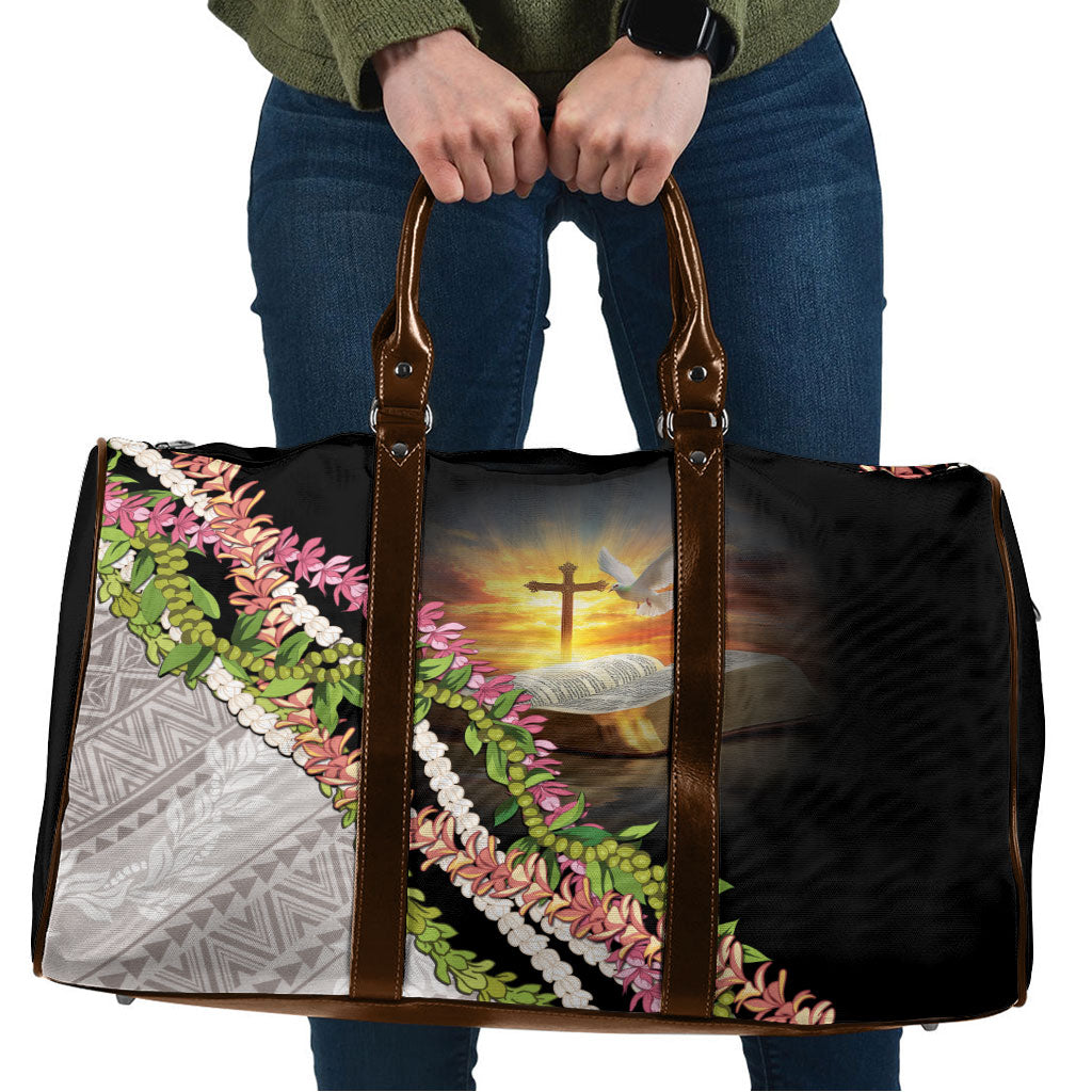 Hawaii Mokihana Mix Pikake Leis Mahalo 'Olelo Travel Bag Black