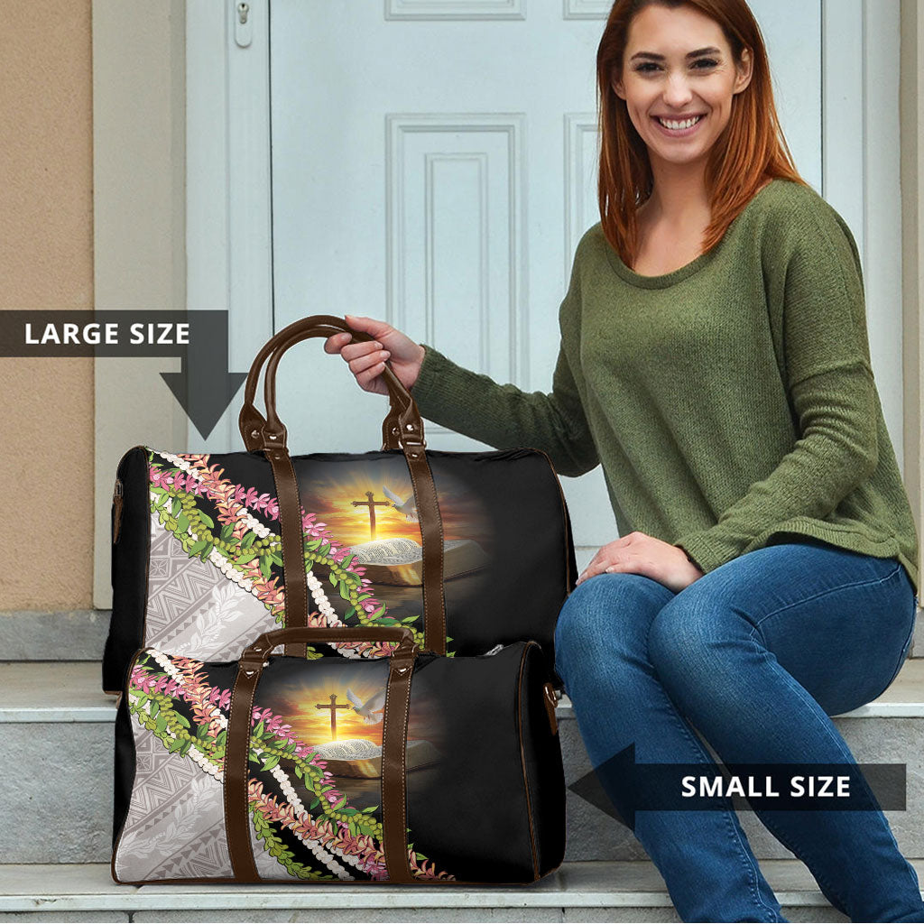 Hawaii Mokihana Mix Pikake Leis Mahalo 'Olelo Travel Bag Black
