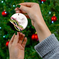 Hawaii Mokihana Mix Pikake Leis Mahalo 'Olelo Ceramic Ornament White Tapa