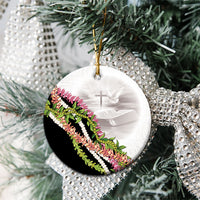 Hawaii Mokihana Mix Pikake Leis Mahalo 'Olelo Ceramic Ornament White Tapa