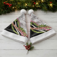 Hawaii Mokihana Mix Pikake Leis Mahalo 'Olelo Christmas Santa Hat White Tapa