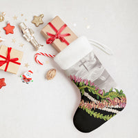 Hawaii Mokihana Mix Pikake Leis Mahalo 'Olelo Christmas Stocking White Tapa