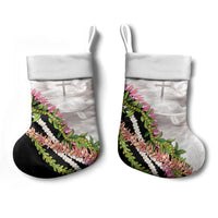 Hawaii Mokihana Mix Pikake Leis Mahalo 'Olelo Christmas Stocking White Tapa