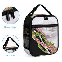 Hawaii Mokihana Mix Pikake Leis Mahalo 'Olelo Lunch Bag White Tapa