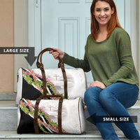 Hawaii Mokihana Mix Pikake Leis Mahalo 'Olelo Travel Bag White Tapa
