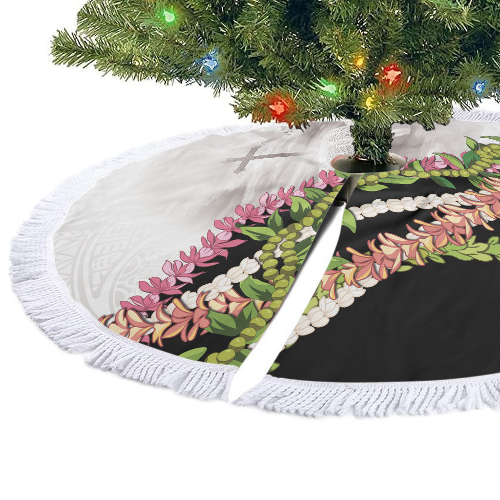 Hawaii Mokihana Mix Pikake Leis Mahalo 'Olelo Tree Skirt White Tapa