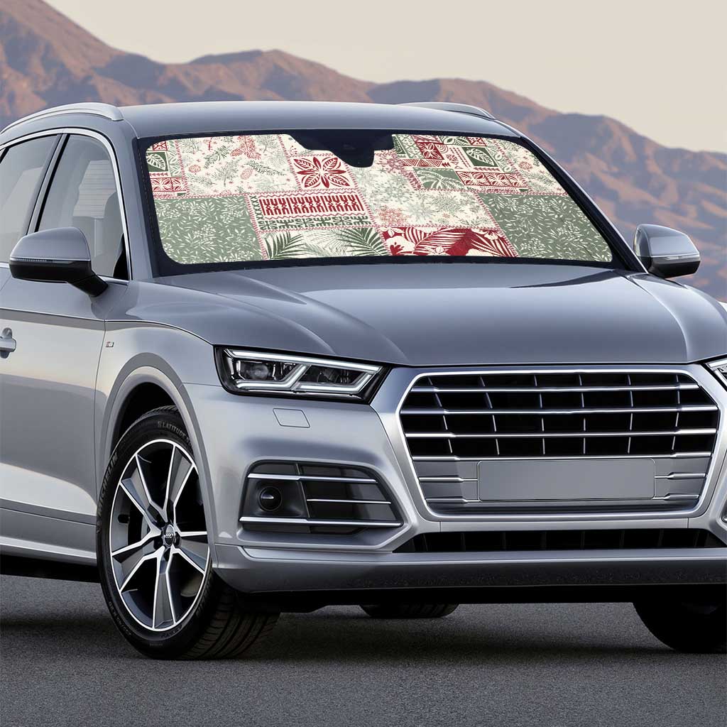 Aloha Hawaii Pastel Christmas Patchwork Auto Sun Shade Classic Style - Polynesian Pride