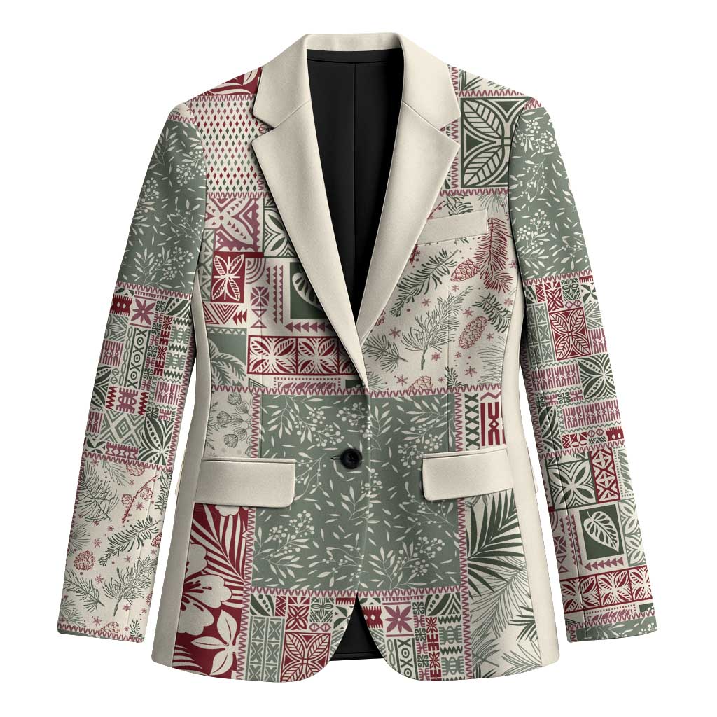 Aloha Hawaii Pastel Christmas Patchwork Blazer Classic Style - Polynesian Pride