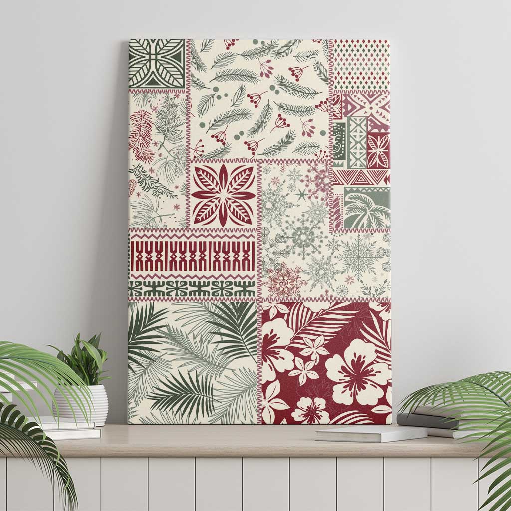 Aloha Hawaii Pastel Christmas Patchwork Canvas Wall Art Classic Style - Polynesian Pride
