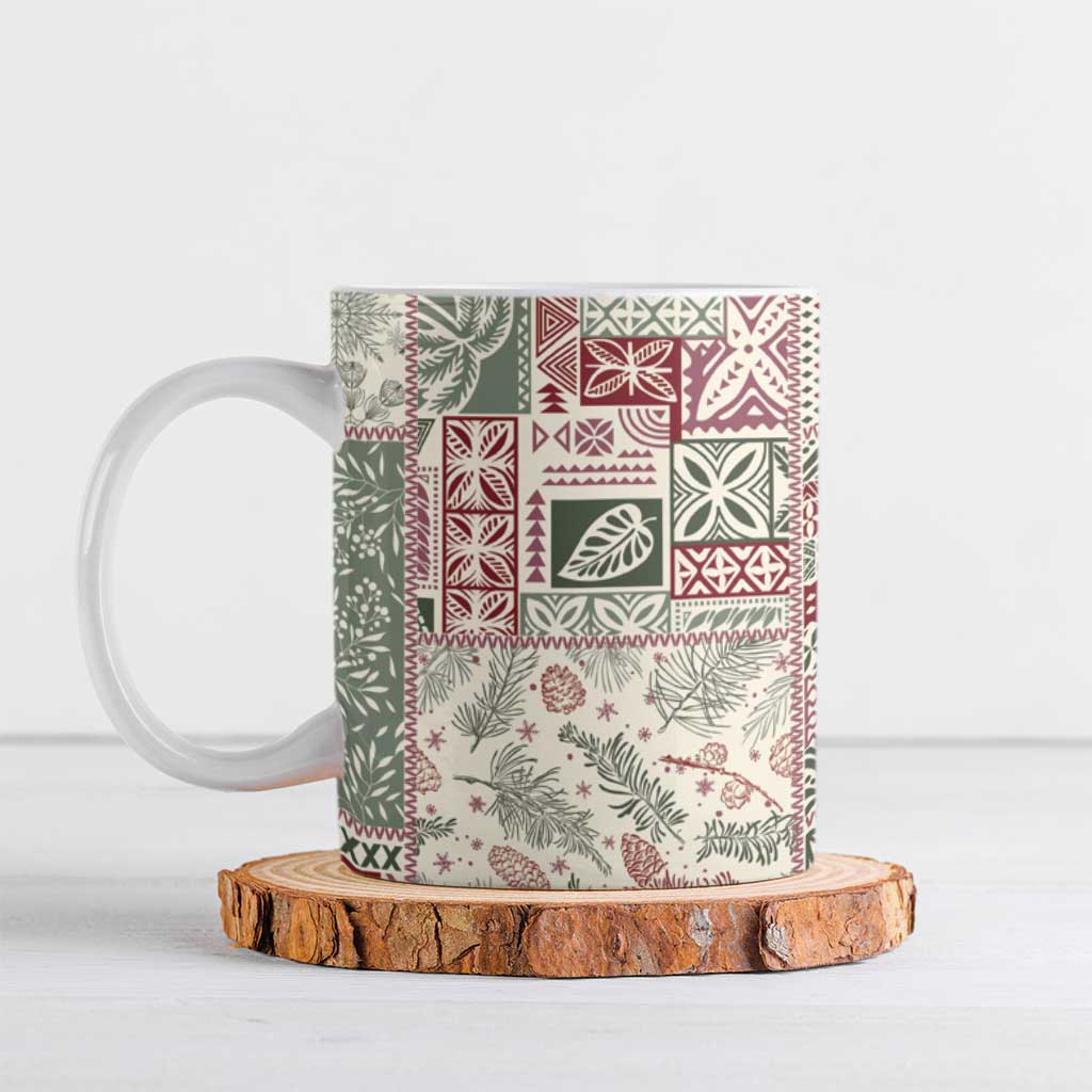 Aloha Hawaii Pastel Christmas Patchwork Ceramic Mug Classic Style - Polynesian Pride