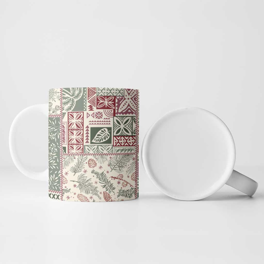 Aloha Hawaii Pastel Christmas Patchwork Ceramic Mug Classic Style - Polynesian Pride