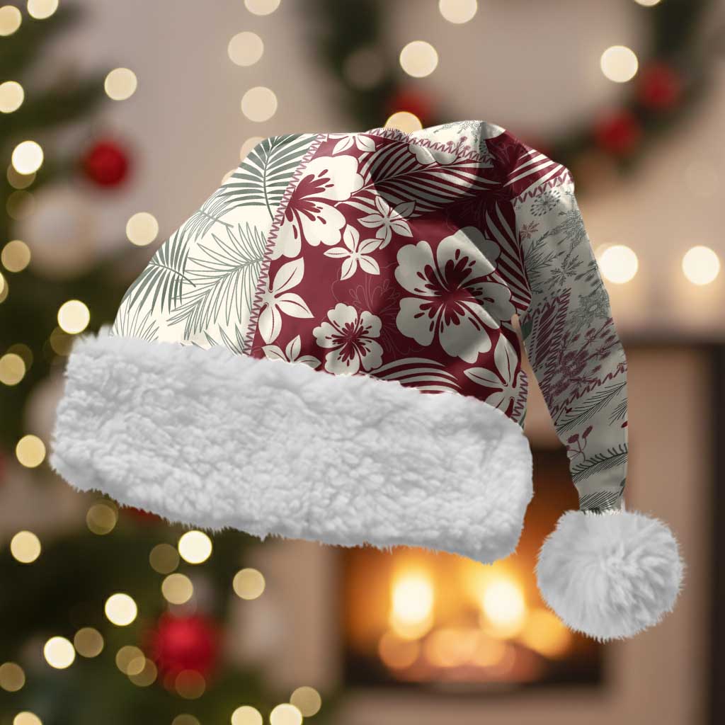 Aloha Hawaii Pastel Christmas Patchwork Christmas Santa Hat Classic Style - Polynesian Pride