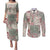Aloha Hawaii Pastel Christmas Patchwork Couples Matching Puletasi and Long Sleeve Button Shirt Classic Style - Polynesian Pride