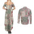 Aloha Hawaii Pastel Christmas Patchwork Couples Matching Summer Maxi Dress and Long Sleeve Button Shirt Classic Style - Polynesian Pride