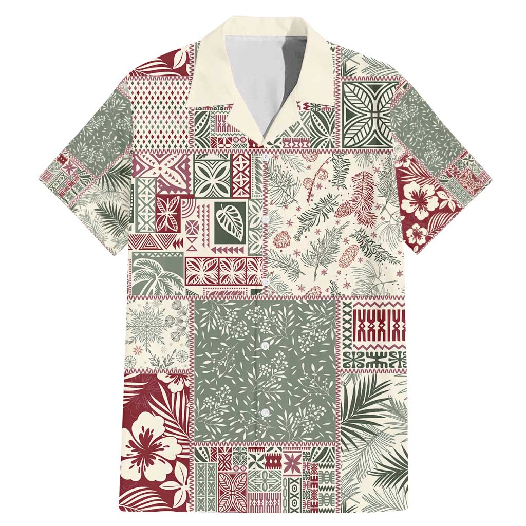 Aloha Hawaii Pastel Christmas Patchwork Family Matching Mermaid Dress and Hawaiian Shirt Classic Style - Polynesian Pride