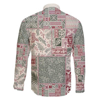 Aloha Hawaii Pastel Christmas Patchwork Family Matching Off The Shoulder Long Sleeve Dress and Hawaiian Shirt Classic Style - Polynesian Pride