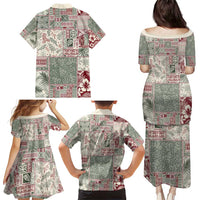 Aloha Hawaii Pastel Christmas Patchwork Family Matching Puletasi and Hawaiian Shirt Classic Style - Polynesian Pride