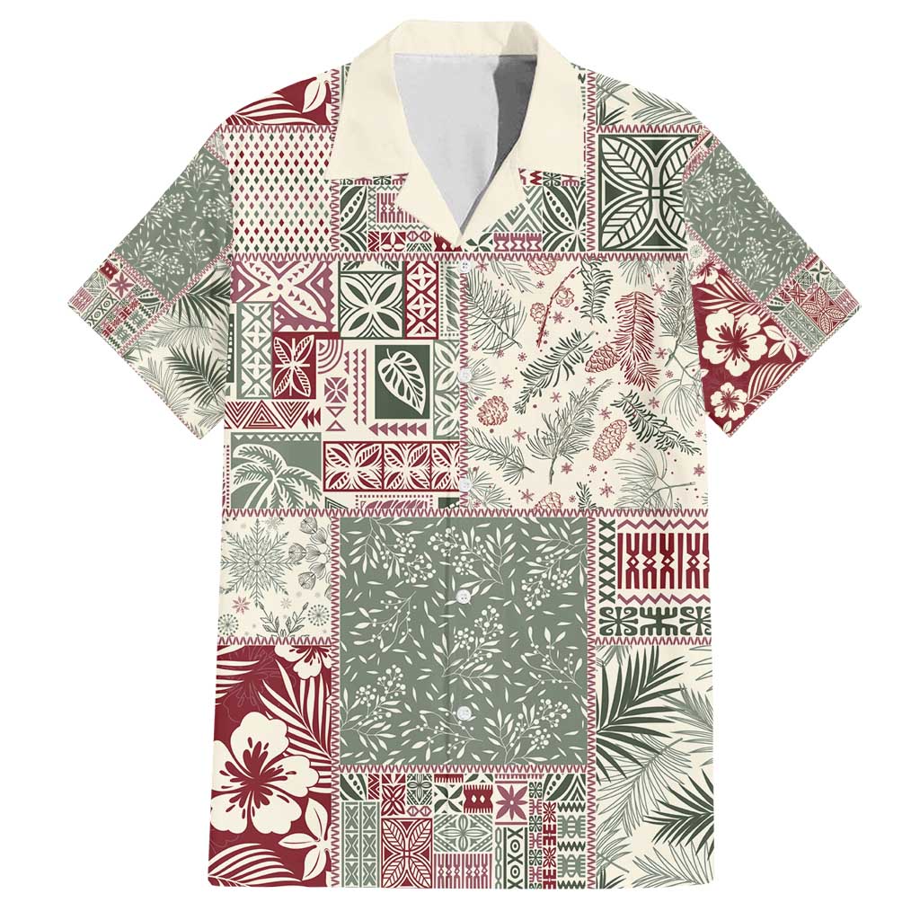 Aloha Hawaii Pastel Christmas Patchwork Family Matching Puletasi and Hawaiian Shirt Classic Style - Polynesian Pride