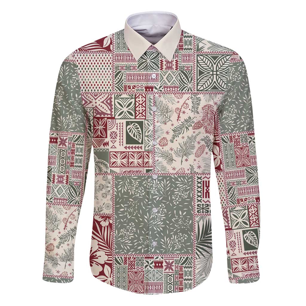 Aloha Hawaii Pastel Christmas Patchwork Family Matching Puletasi and Hawaiian Shirt Classic Style - Polynesian Pride