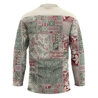 Aloha Hawaii Pastel Christmas Patchwork Hockey Jersey Classic Style - Polynesian Pride