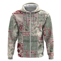 Aloha Hawaii Pastel Christmas Patchwork Hoodie Classic Style - Polynesian Pride