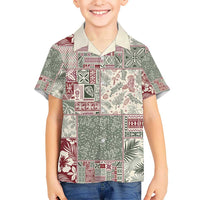 Aloha Hawaii Pastel Christmas Patchwork Kid Hawaiian Shirt Classic Style - Polynesian Pride