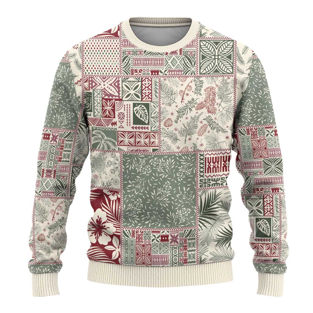 Aloha Hawaii Pastel Christmas Patchwork Ugly Christmas Sweater Classic Style - Polynesian Pride