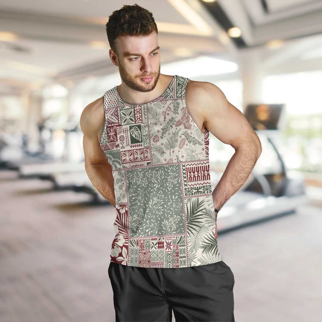 Aloha Hawaii Pastel Christmas Patchwork Men Tank Top Classic Style - Polynesian Pride