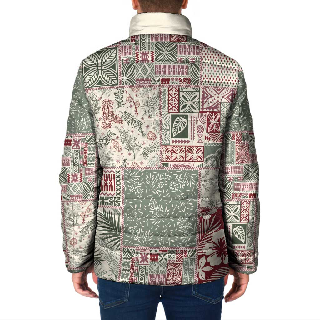 Aloha Hawaii Pastel Christmas Patchwork Padded Jacket Classic Style - Polynesian Pride