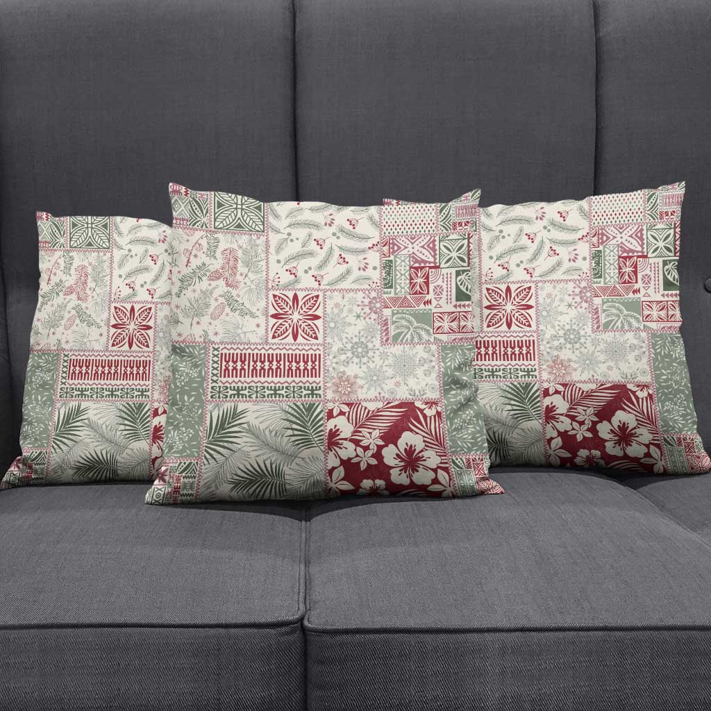 Aloha Hawaii Pastel Christmas Patchwork Pillow Cover Classic Style - Polynesian Pride