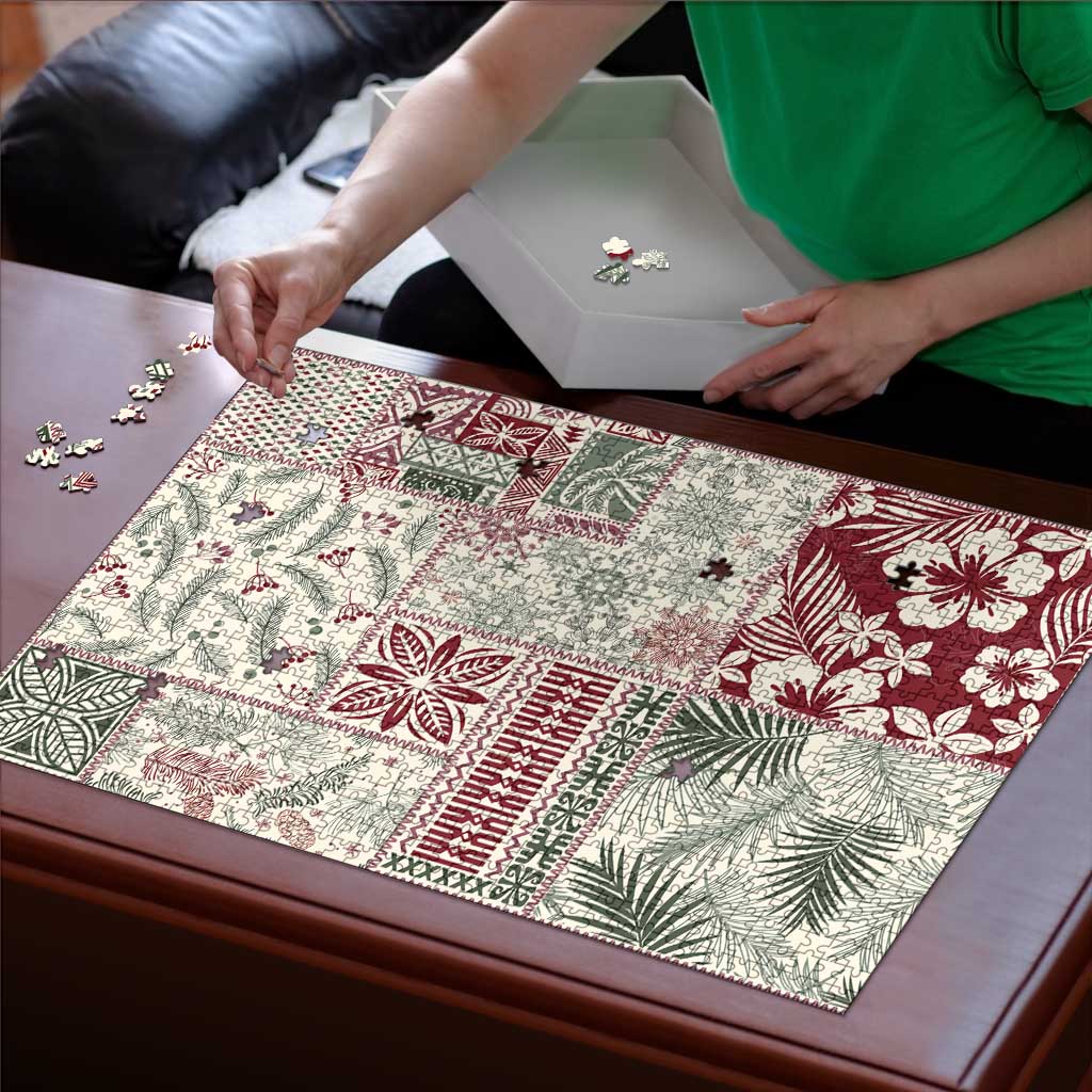 Aloha Hawaii Pastel Christmas Patchwork Puzzle Classic Style - Polynesian Pride