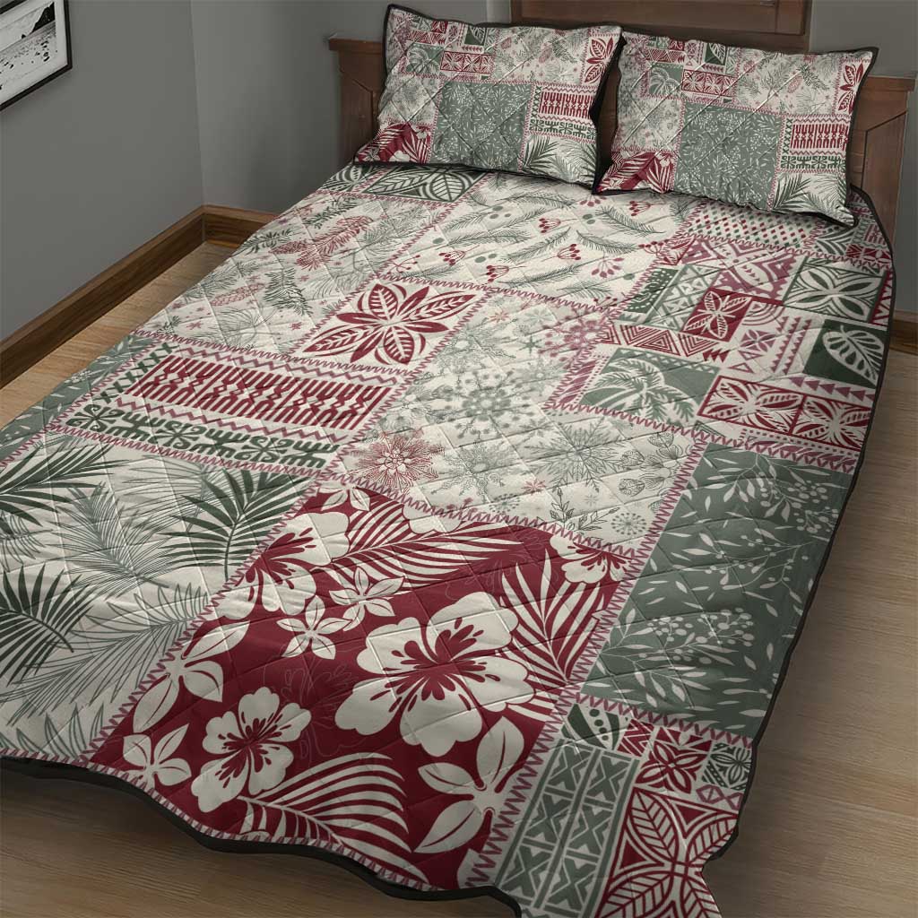 Aloha Hawaii Pastel Christmas Patchwork Quilt Bed Set Classic Style - Polynesian Pride