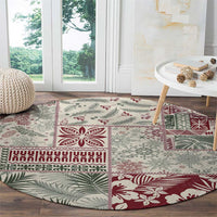 Aloha Hawaii Pastel Christmas Patchwork Round Carpet Classic Style - Polynesian Pride