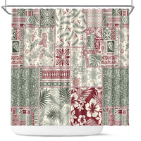 Aloha Hawaii Pastel Christmas Patchwork Shower Curtain Classic Style - Polynesian Pride