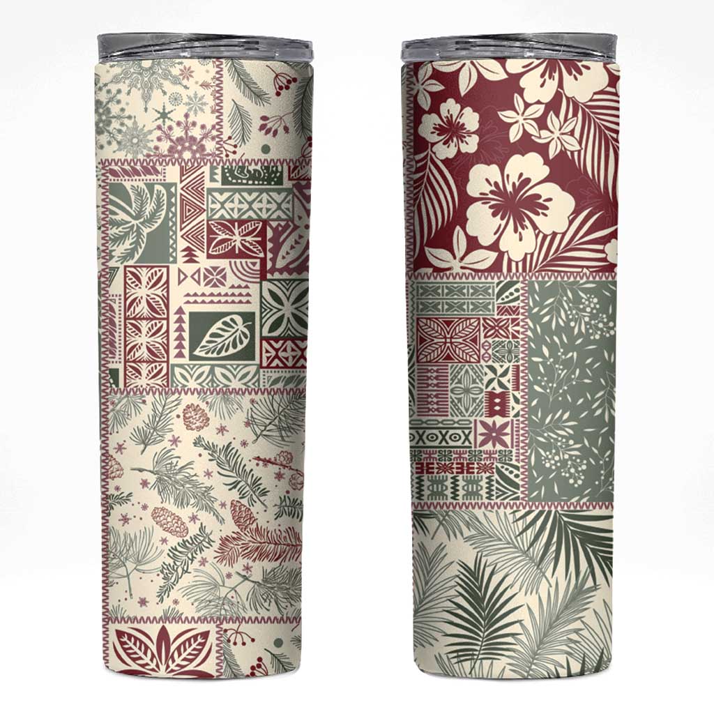 Aloha Hawaii Pastel Christmas Patchwork Skinny Tumbler Classic Style - Polynesian Pride