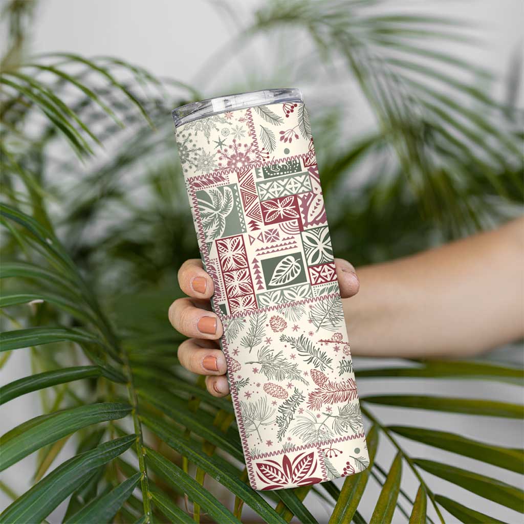 Aloha Hawaii Pastel Christmas Patchwork Skinny Tumbler Classic Style - Polynesian Pride