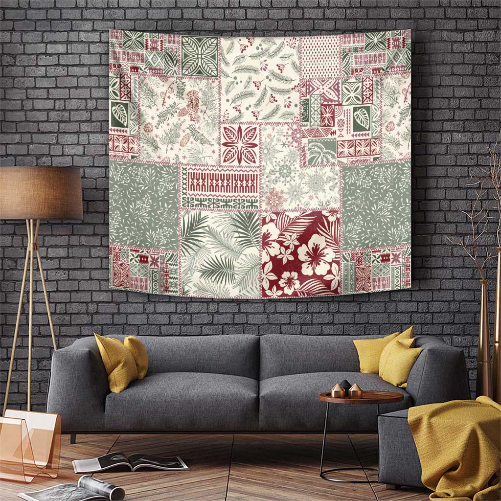 Aloha Hawaii Pastel Christmas Patchwork Tapestry Classic Style - Polynesian Pride