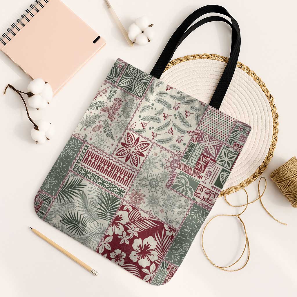 Aloha Hawaii Pastel Christmas Patchwork Tote Bag Classic Style - Polynesian Pride