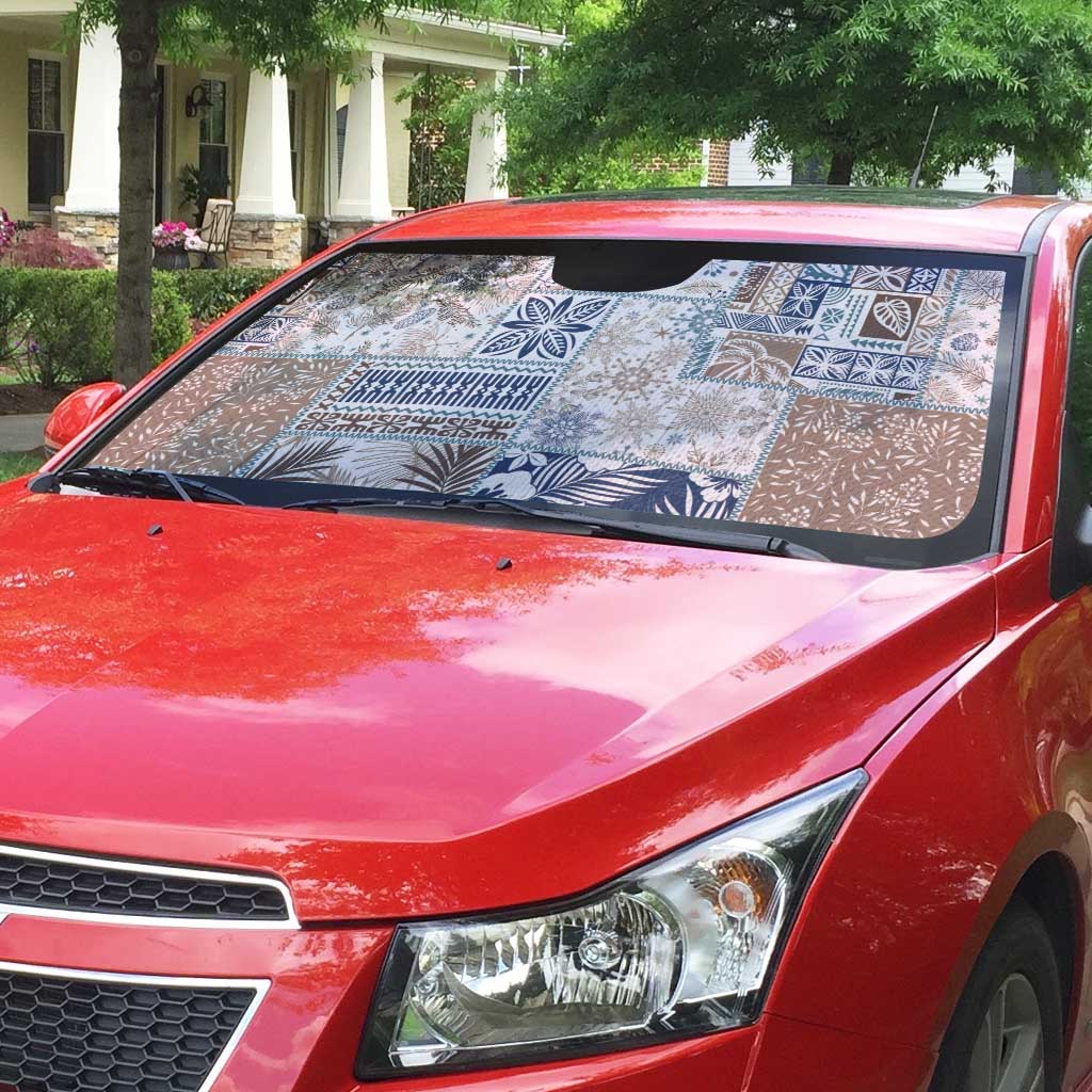 Aloha Hawaii Pastel Christmas Patchwork Auto Sun Shade Rustic Style - Polynesian Pride