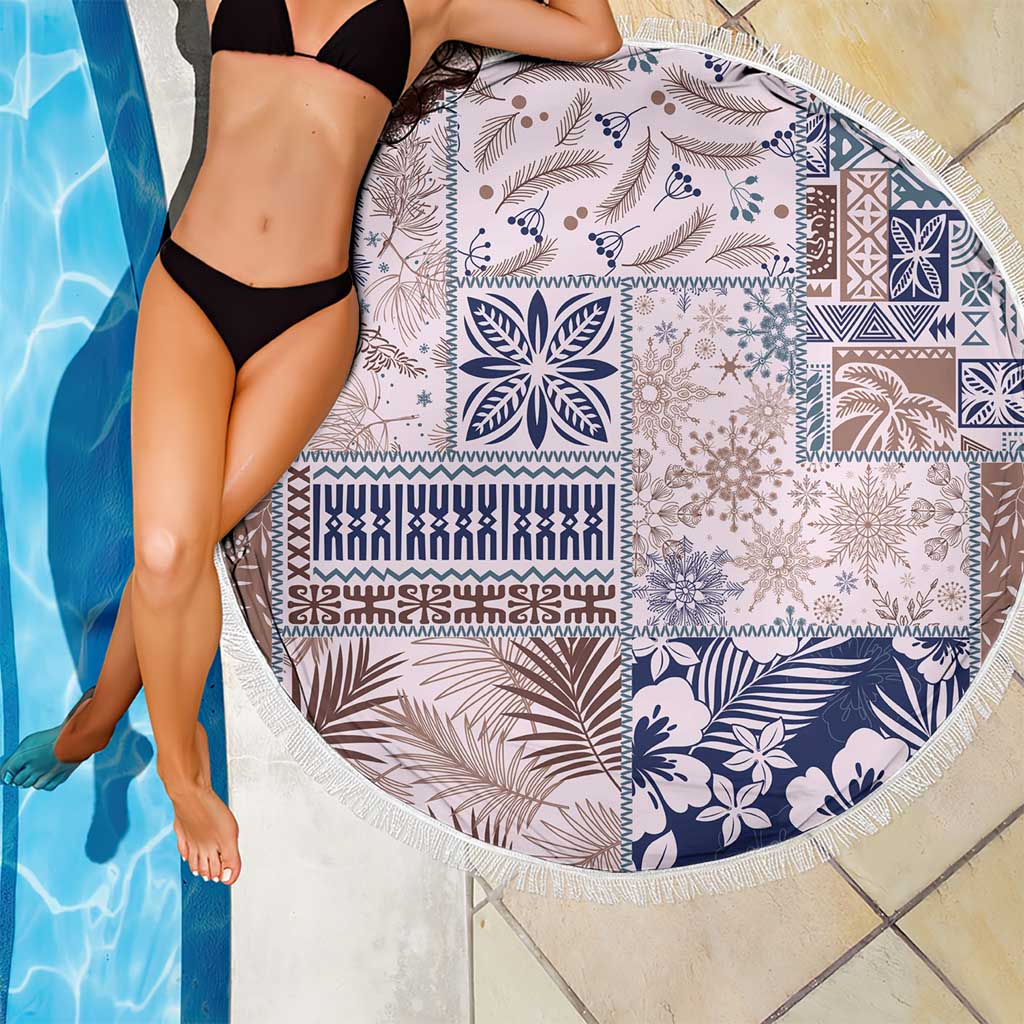 Aloha Hawaii Pastel Christmas Patchwork Beach Blanket Rustic Style - Polynesian Pride