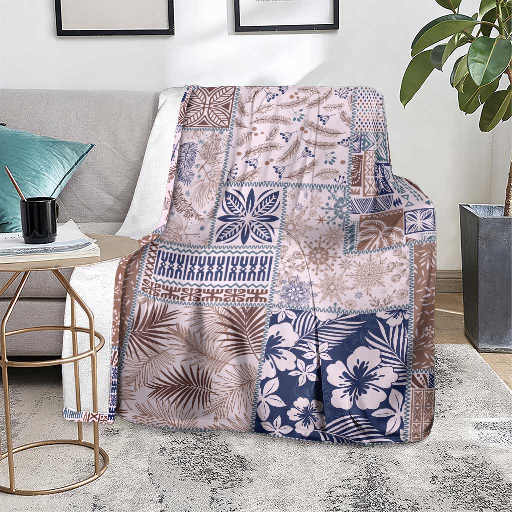 Aloha Hawaii Pastel Christmas Patchwork Blanket Rustic Style - Polynesian Pride