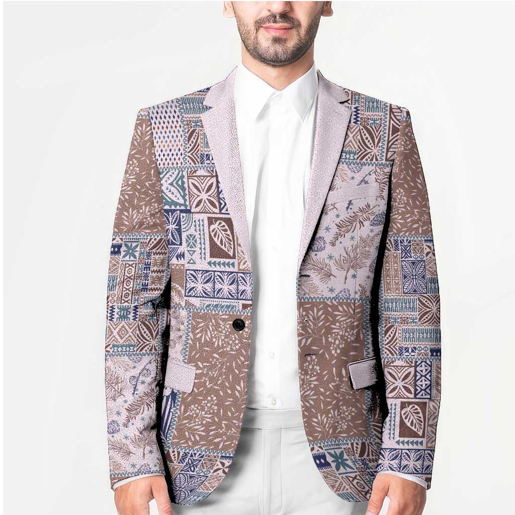 Aloha Hawaii Pastel Christmas Patchwork Blazer Rustic Style - Polynesian Pride