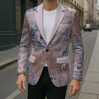 Aloha Hawaii Pastel Christmas Patchwork Blazer Rustic Style - Polynesian Pride