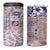 Aloha Hawaii Pastel Christmas Patchwork 4 in 1 Can Cooler Tumbler Rustic Style - Polynesian Pride