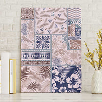 Aloha Hawaii Pastel Christmas Patchwork Canvas Wall Art Rustic Style - Polynesian Pride