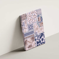 Aloha Hawaii Pastel Christmas Patchwork Canvas Wall Art Rustic Style - Polynesian Pride