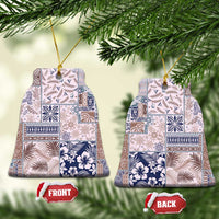 Aloha Hawaii Pastel Christmas Patchwork Ceramic Ornament Rustic Style - Polynesian Pride