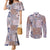 Aloha Hawaii Pastel Christmas Patchwork Couples Matching Mermaid Dress and Long Sleeve Button Shirt Rustic Style - Polynesian Pride