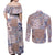Aloha Hawaii Pastel Christmas Patchwork Couples Matching Off Shoulder Maxi Dress and Long Sleeve Button Shirt Rustic Style - Polynesian Pride